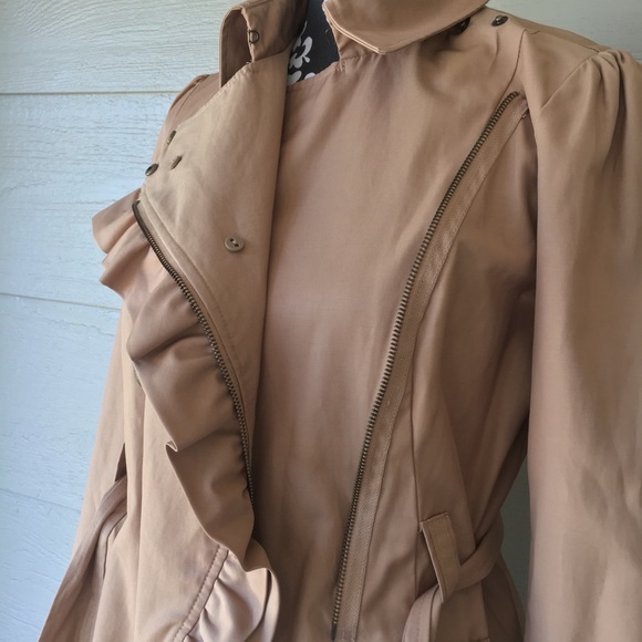 Anthropologie Elevenes Camel Trench Coat Jacket - Picture 5 of 8
